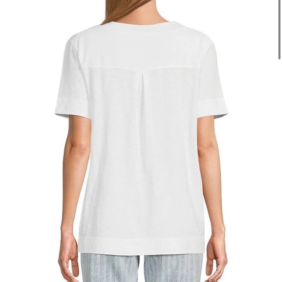 Westbound Short Sleeve White Relaxed V
Neck T-shirt Tunic Large - Picture 2 of 6